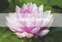 外贸建站这么做更专业