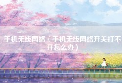 手机无线网络（手机无线网络开关打不开怎么办）
