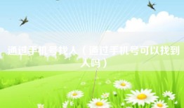 通过手机号找人（通过手机号可以找到人吗）