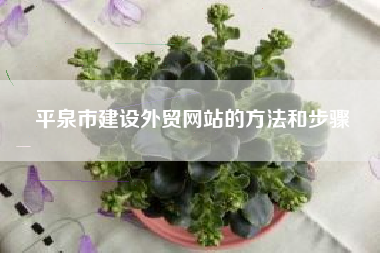 平泉市建设外贸网站的方法和步骤