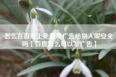 怎么在百度上免费发广告给别人呢安全吗【百度怎么可以发广告】