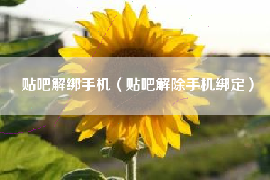 贴吧解绑手机（贴吧解除手机绑定）